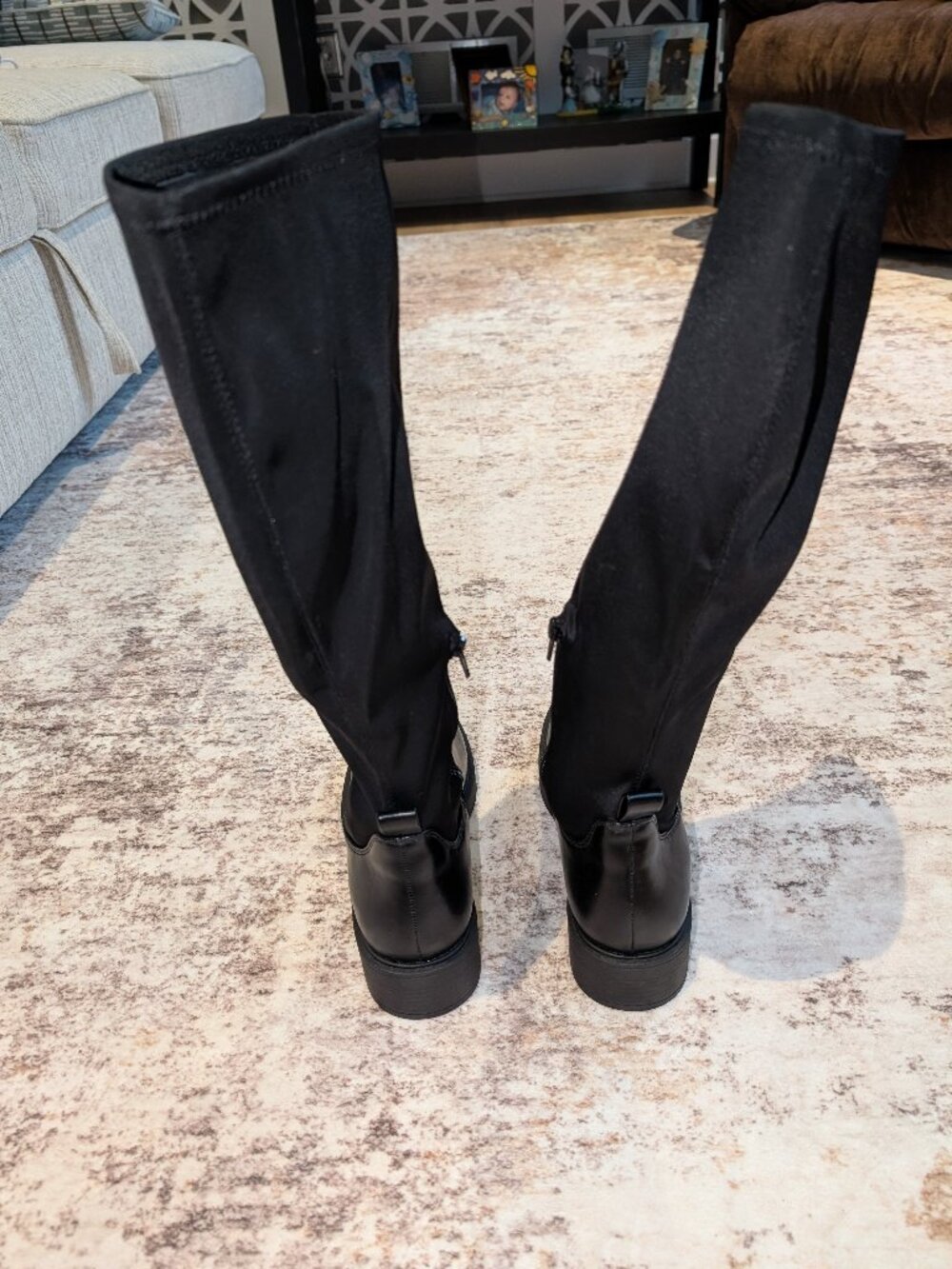 New in Box Steve Madden LEAN Women’s Size 9 Black Stretch Knee High Boots - Picture 4 of 6